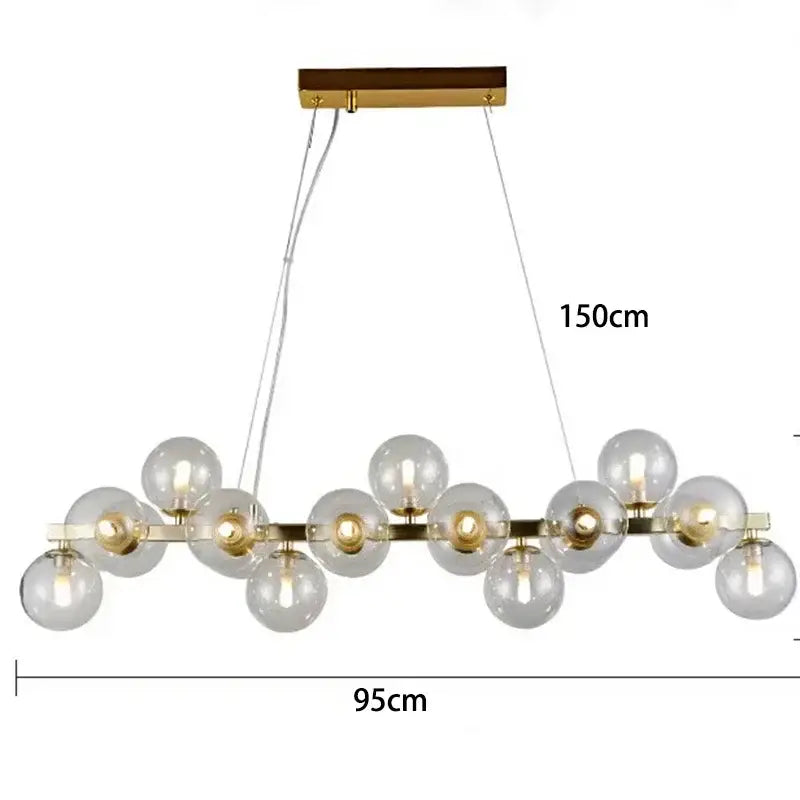 Gold Glass Ball 25-Head Chandelier