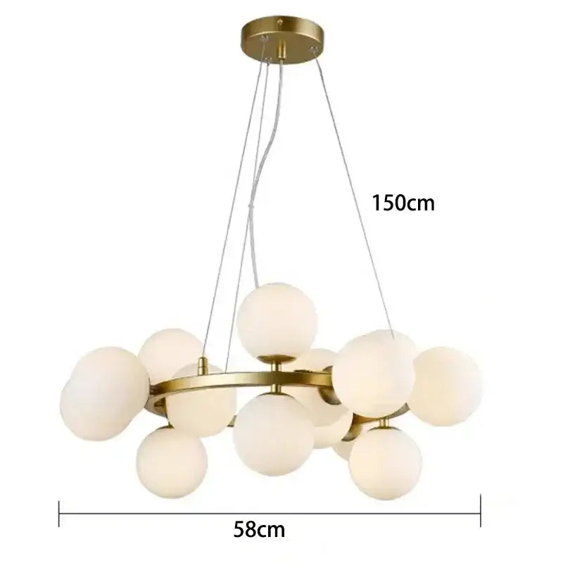 Gold Glass Ball 25-Head Chandelier