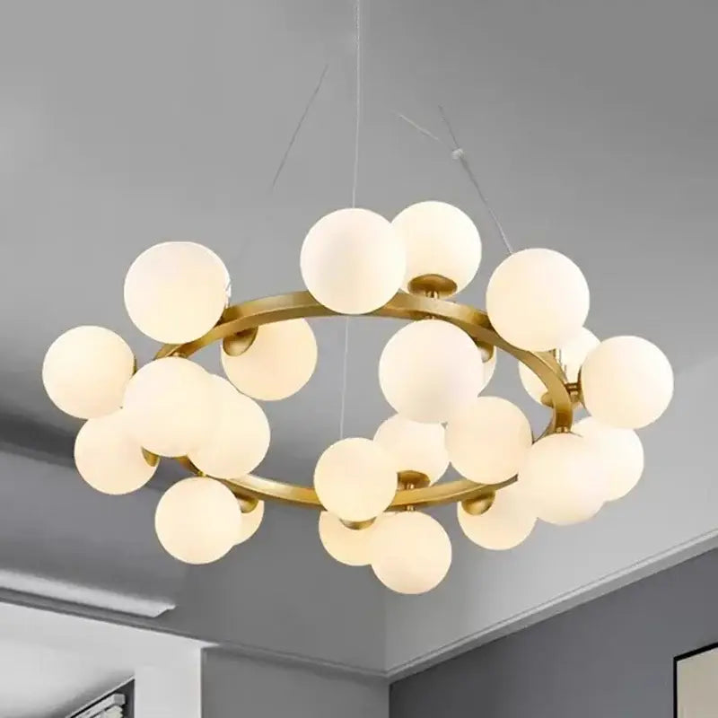 Gold Glass Ball 25-Head Chandelier