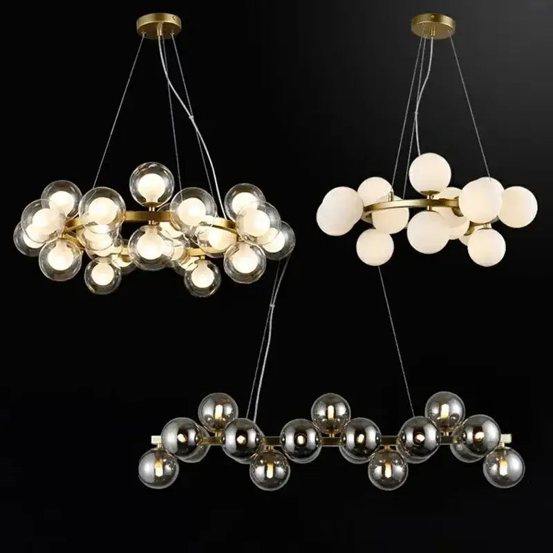 Gold Glass Ball 25-Head Chandelier