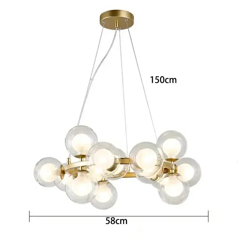 Gold Glass Ball 25-Head Chandelier