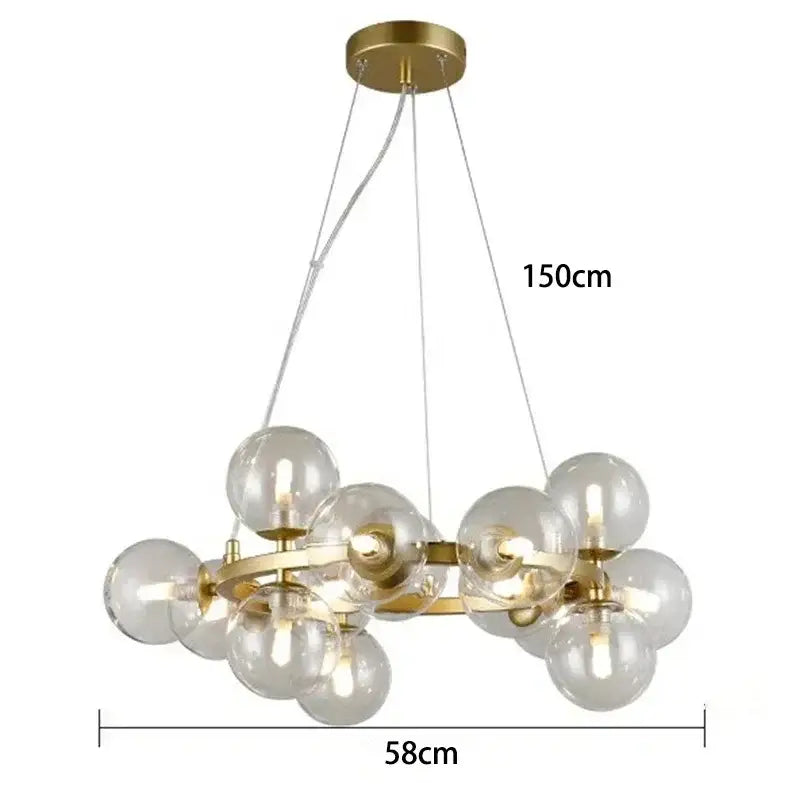 Gold Glass Ball 25-Head Chandelier