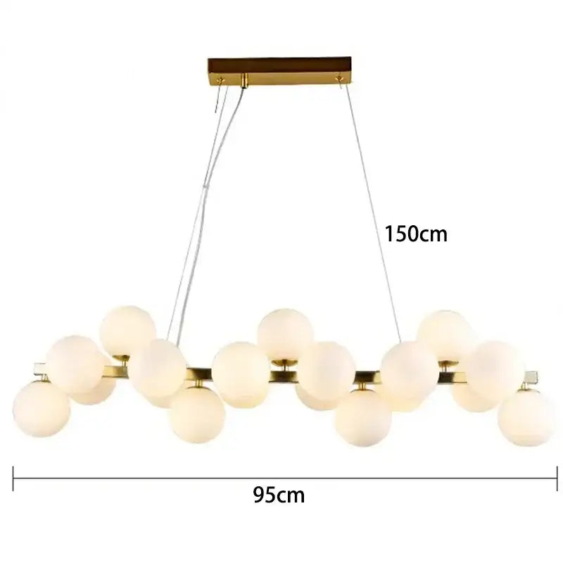 Gold Glass Ball 25-Head Chandelier