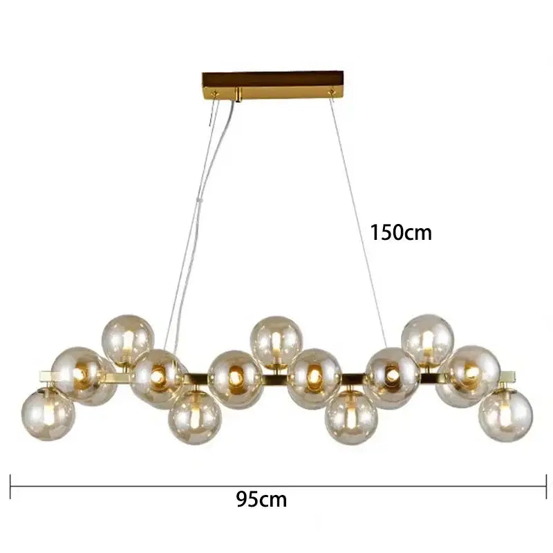 Gold Glass Ball 25-Head Chandelier