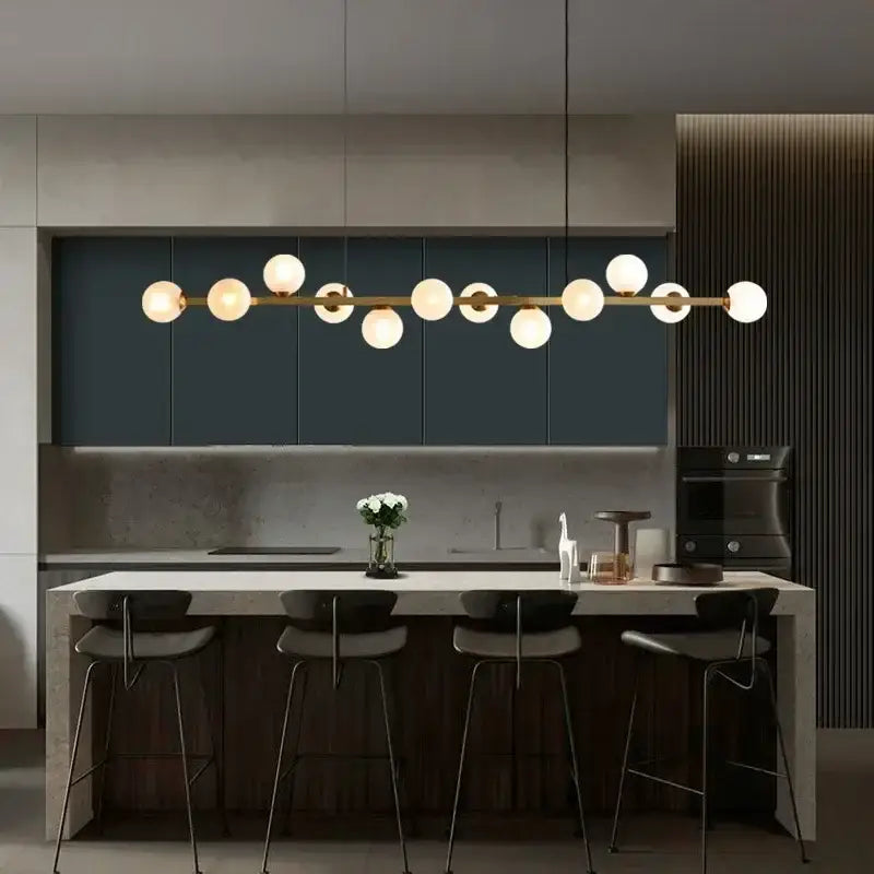 Amber Glass Dining Chandelier