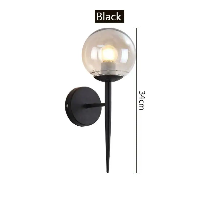 Gold Glass Ball Bedroom Sconce