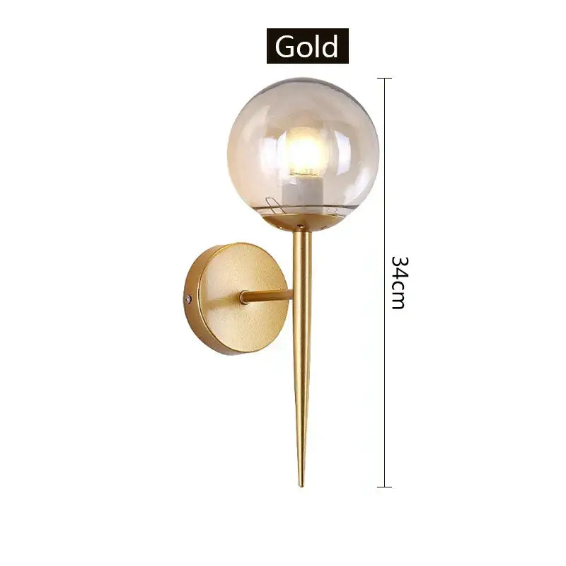 Gold Glass Ball Bedroom Sconce