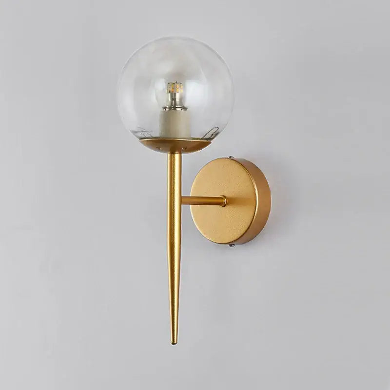 Gold Glass Ball Bedroom Sconce