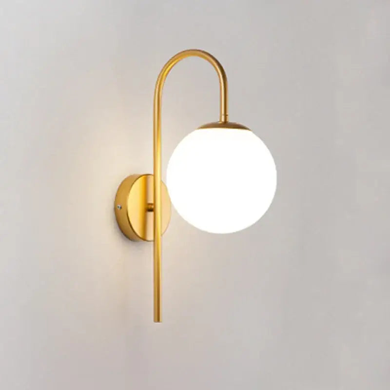 Gold Black Frosted Glass Living Room Wall Sconce