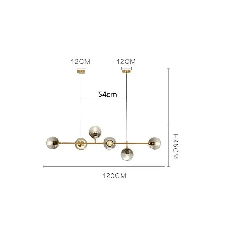 Gold 8-Light Nordic Pendant Chandelier