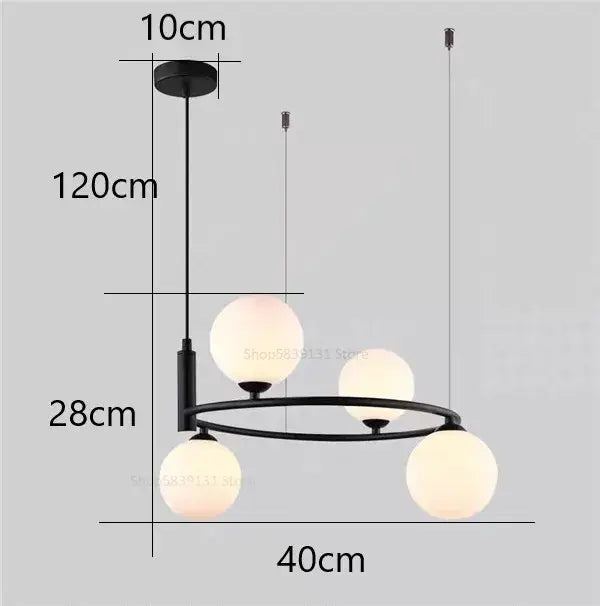 Gold Glass Ball Dining Area Chandelier