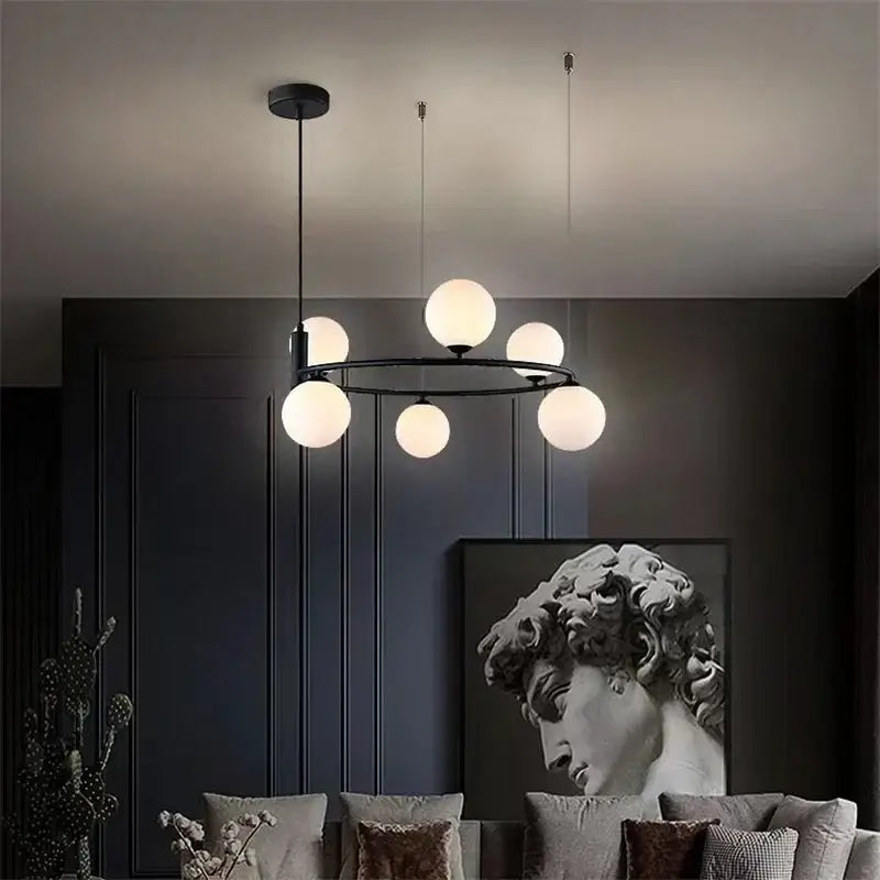 Gold Glass Ball Dining Area Chandelier