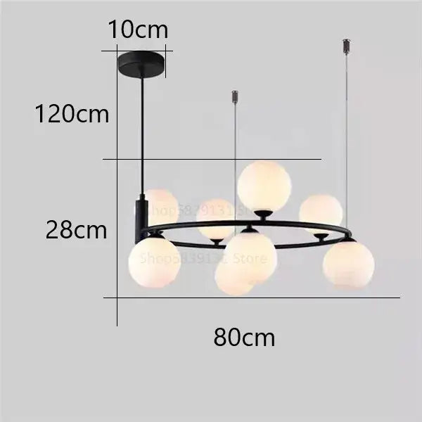 Gold Glass Ball Dining Area Chandelier