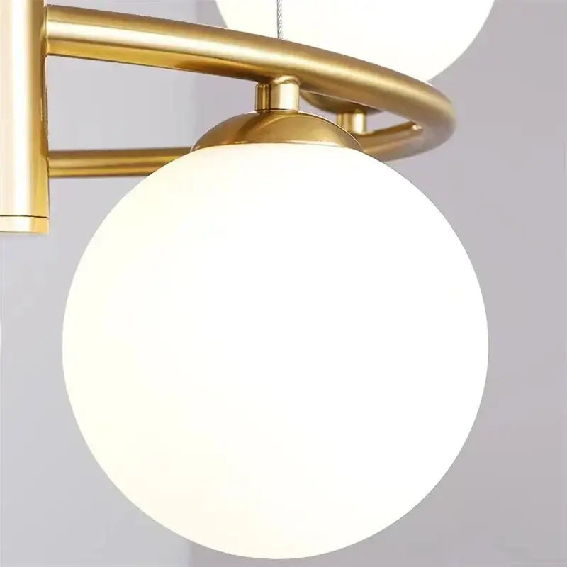 Gold Glass Ball Dining Area Chandelier