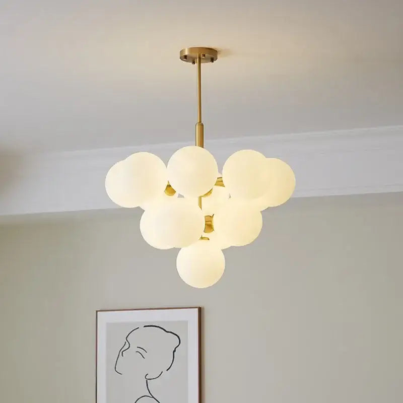Chrome Glass 13-Head Kitchen Pendant Chandelier