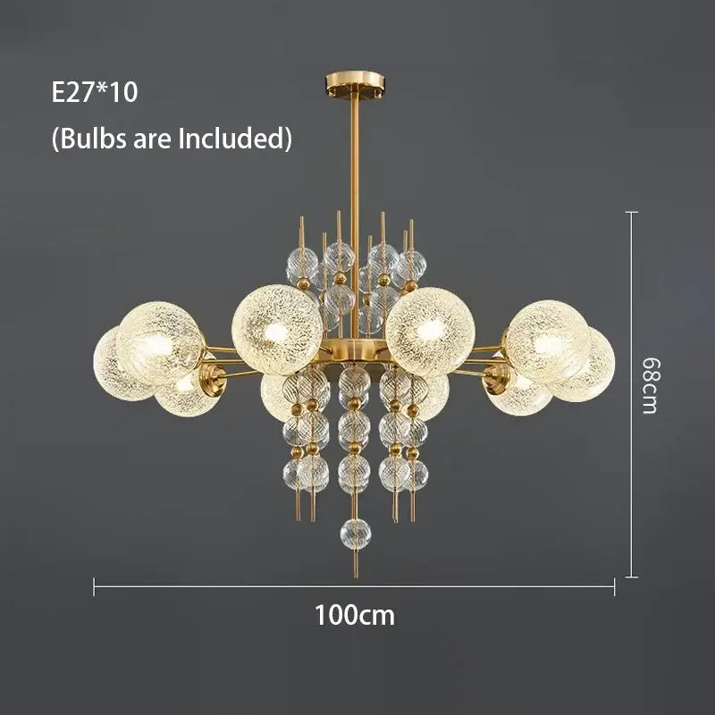 Gold Glass Ball Pendant For Kitchen Islands