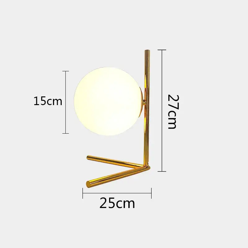 Brass Frosted Globe Lamp