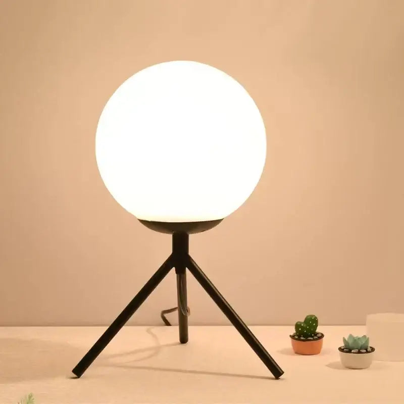 Brass Frosted Globe Lamp