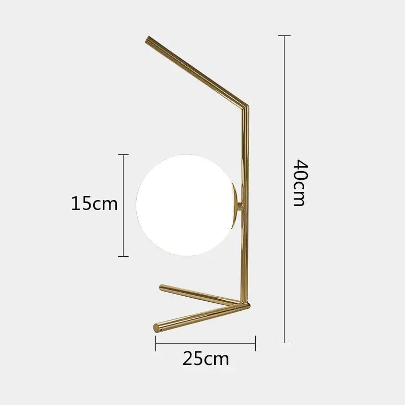 Brass Frosted Globe Lamp