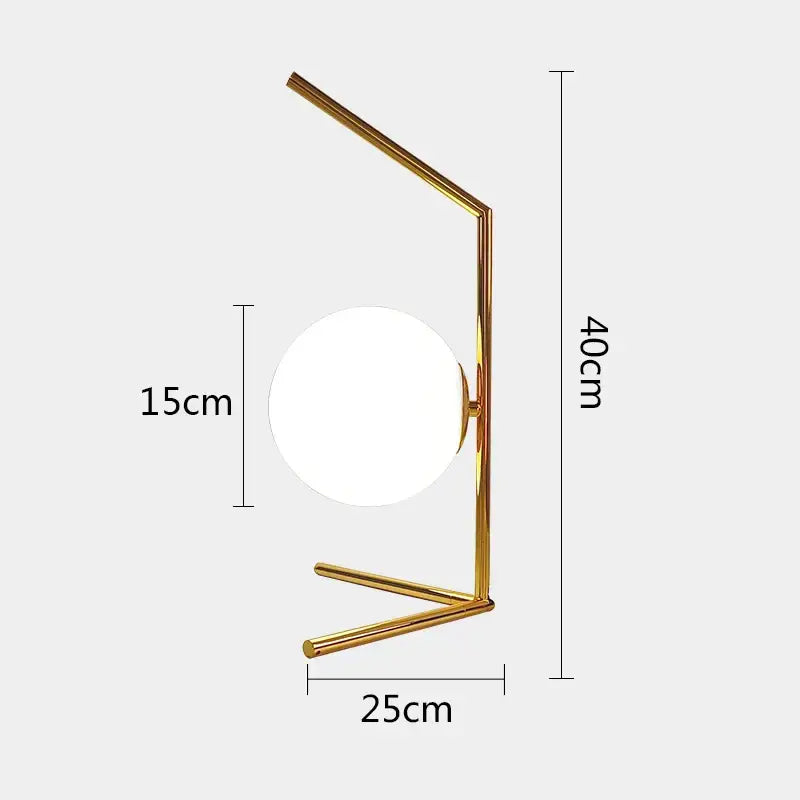 Brass Frosted Globe Lamp