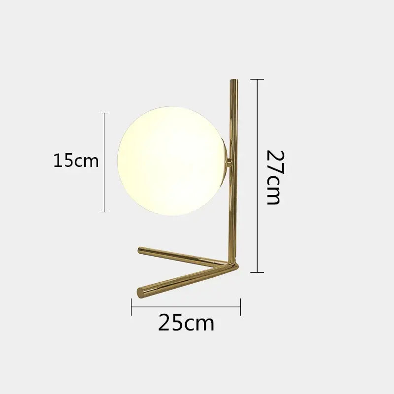 Brass Frosted Globe Lamp