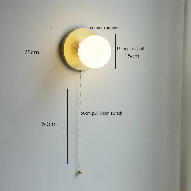 Gold Pull Chain Sconce