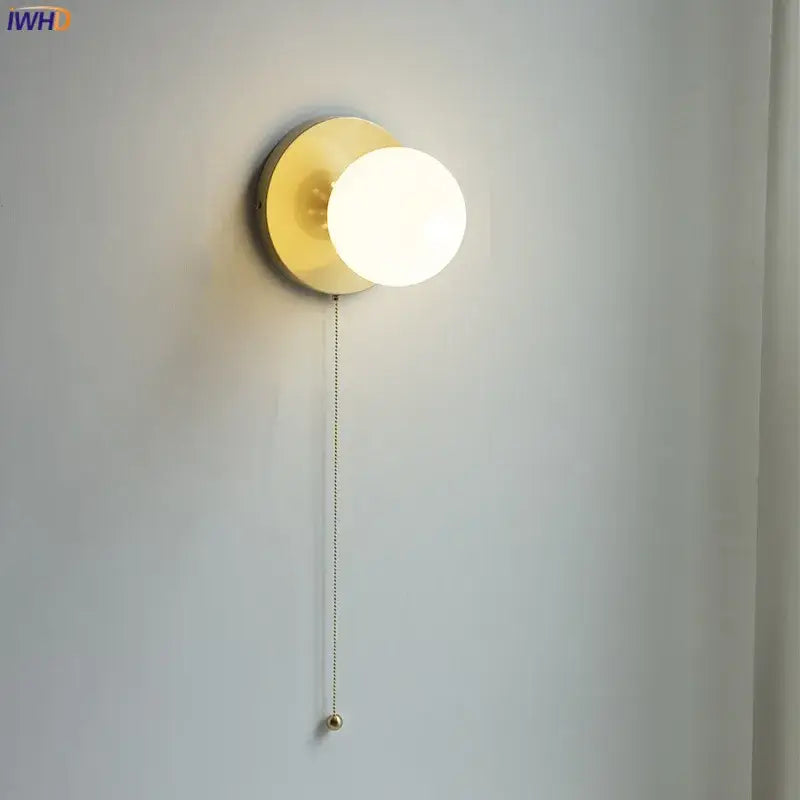 Gold Pull Chain Sconce