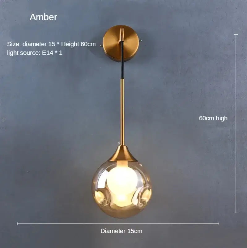 Gold Amber Glass Sconce