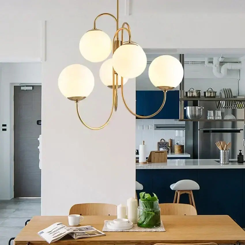 Gold Glass Balls Chandelier