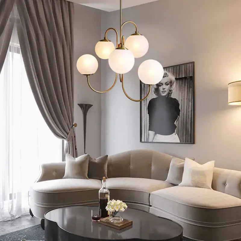 Gold Glass Balls Chandelier