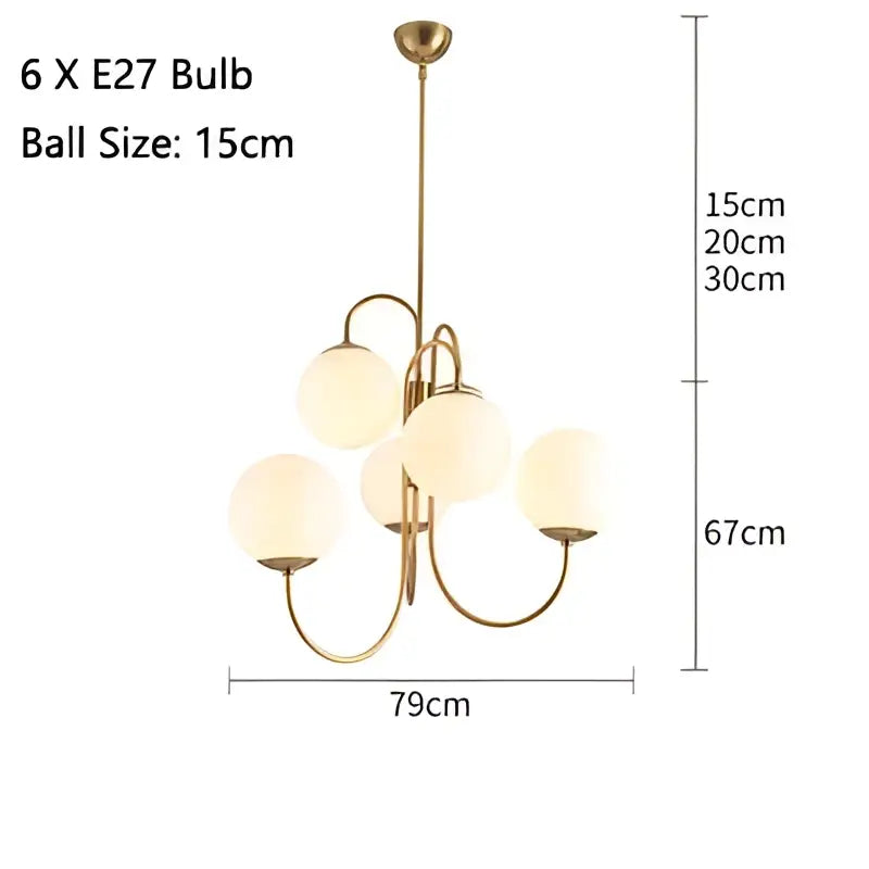 Gold Glass Balls Chandelier