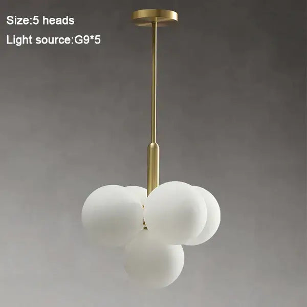 Gold Glass Globe Chandelier with 13 Glass Heads