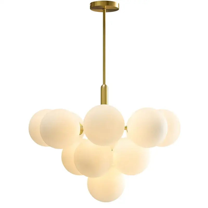 Gold Glass Globe Chandelier with 13 Glass Heads