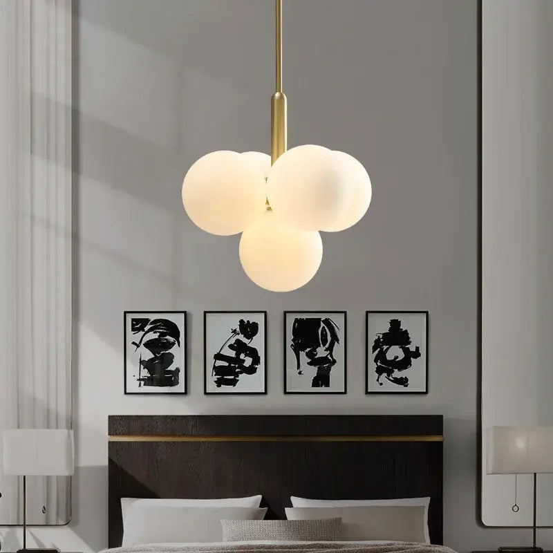 Gold Glass Globe Chandelier with 13 Glass Heads