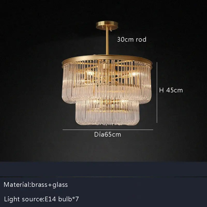 Gold Glass Bar Chandelier