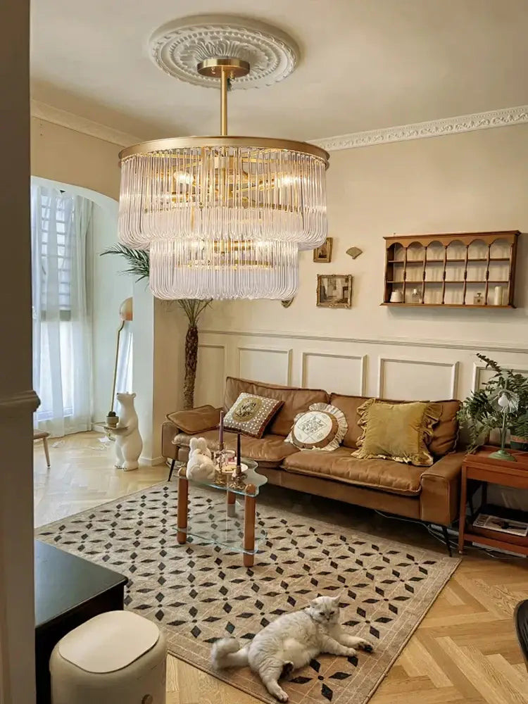 Gold Glass Bar Chandelier