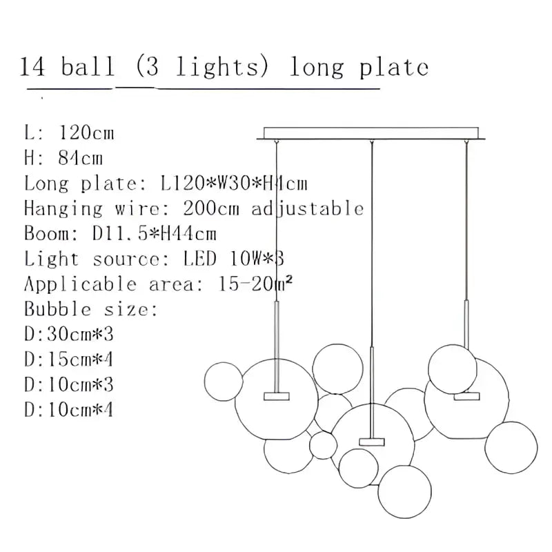 Clear Bubble Art Chandelier