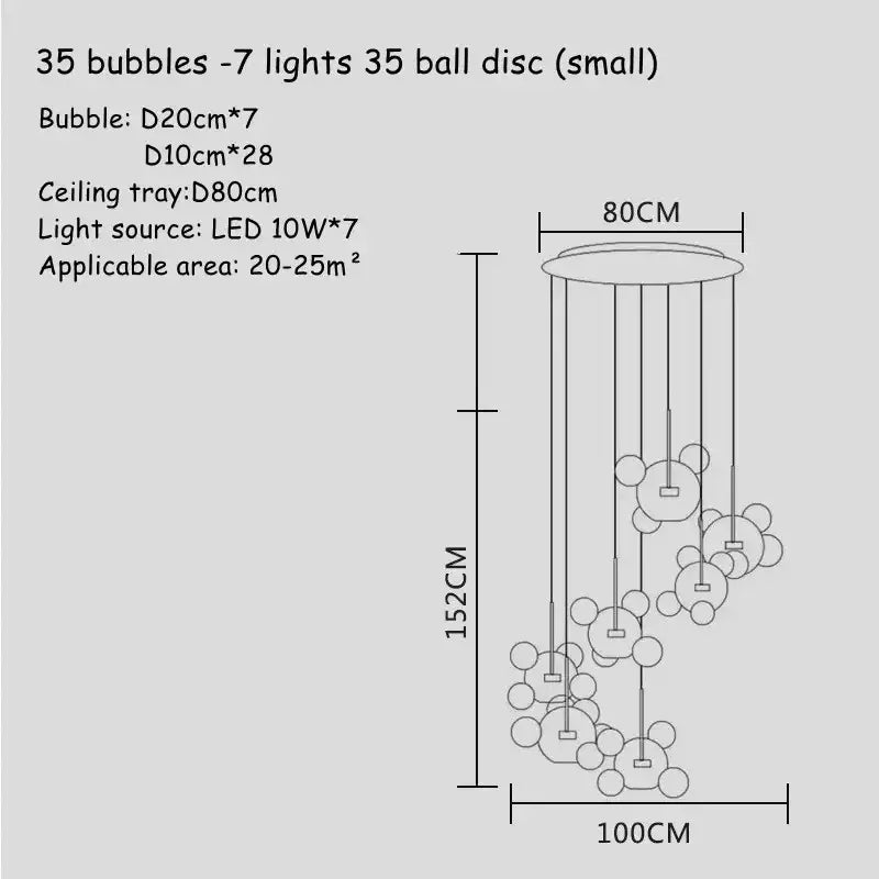 Clear Bubble Art Chandelier