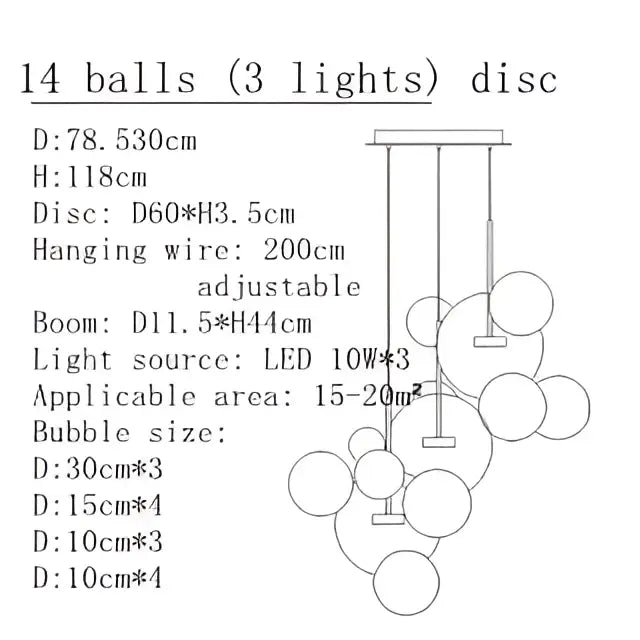 Clear Bubble Art Chandelier