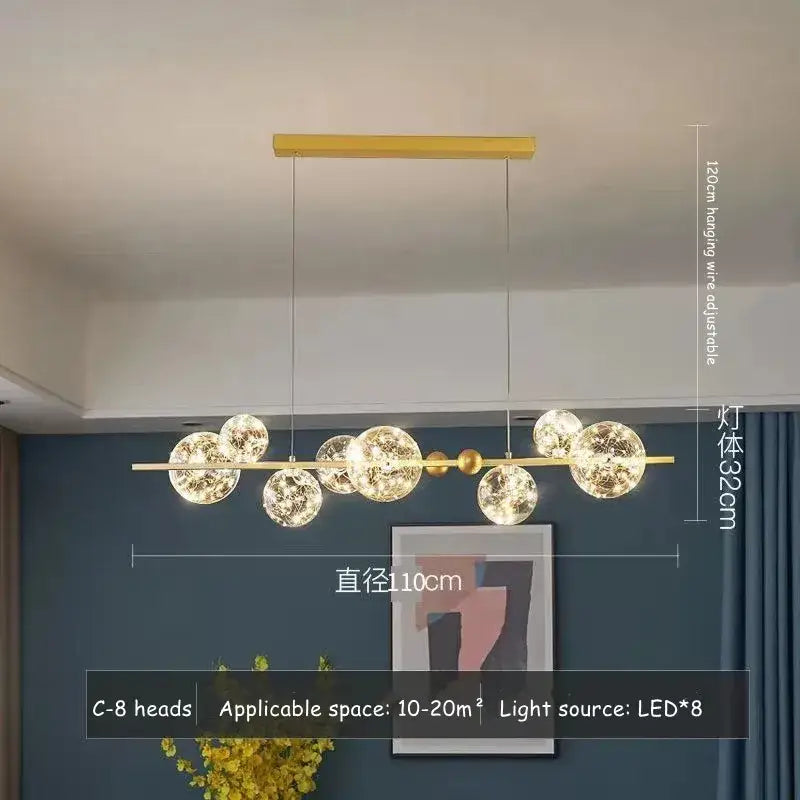 Gold Bubble LED Chandelier with Multiple Bubbles