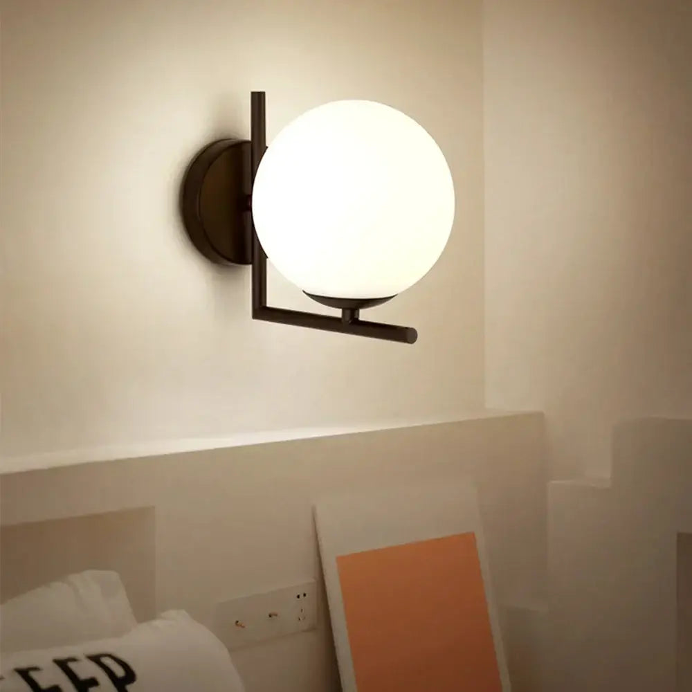 Gold Glass Globe Wall Lamp