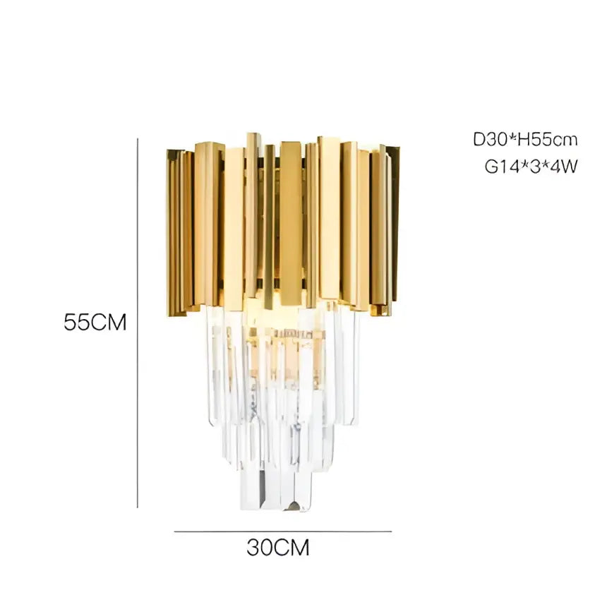 Gold Glass Rod Wall Sconce