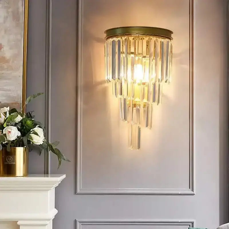 Gold Glass Rod Wall Sconce