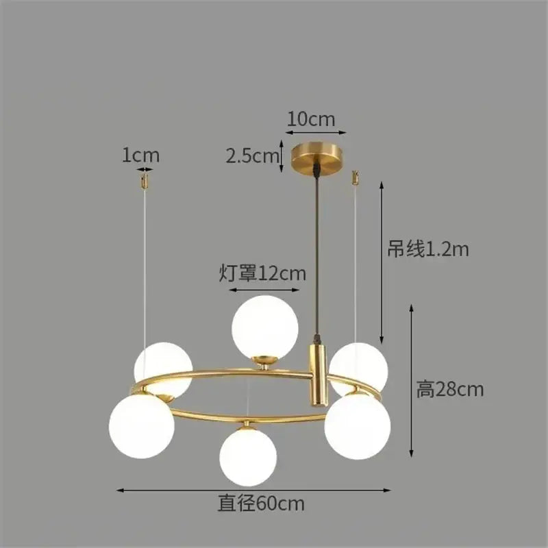 Gold Globe Pendant Chandelier