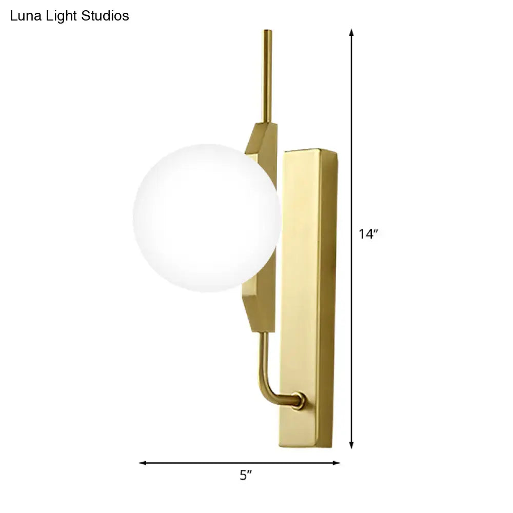 Gold Milky Glass Wall Sconce