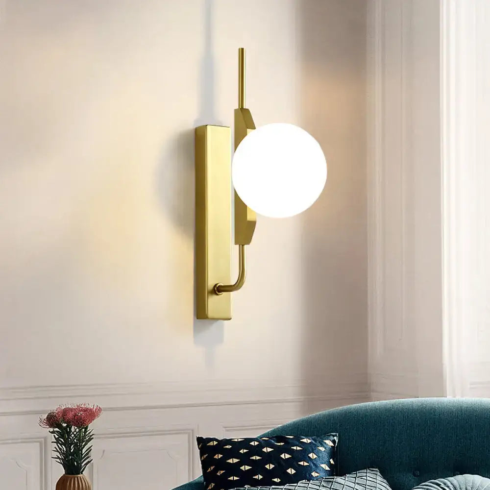 Gold Milky Glass Wall Sconce