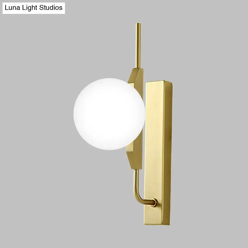 Gold Milky Glass Wall Sconce