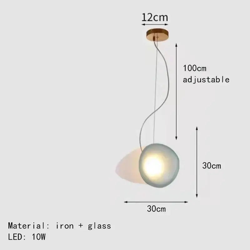 Gold Gray Glass Pendant Light
