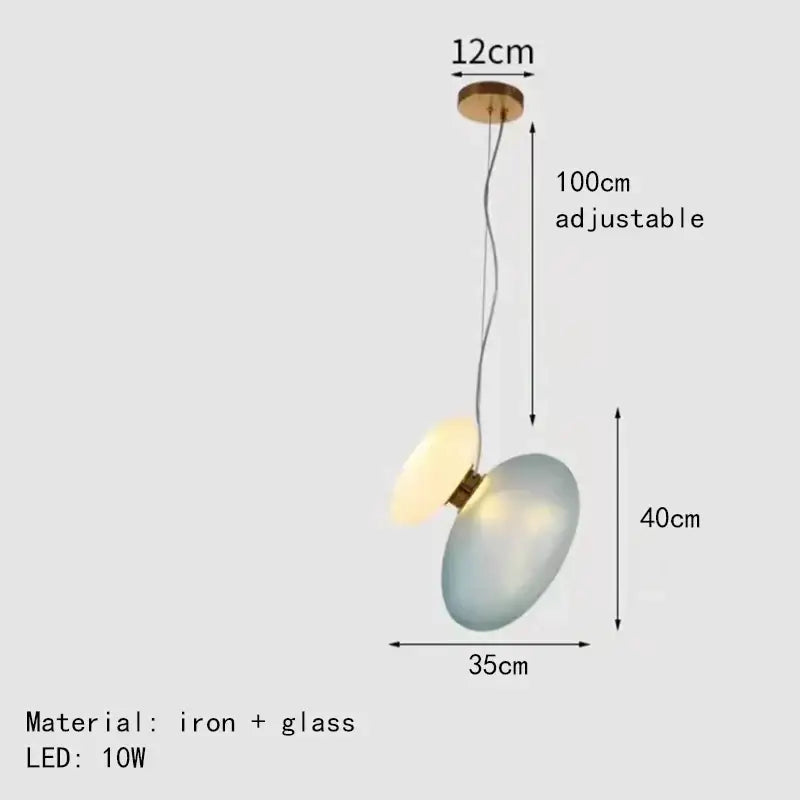 Gold Gray Glass Pendant Light