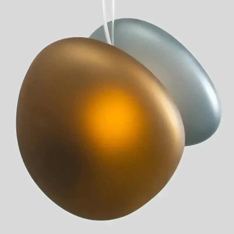 Gold Gray Glass Pendant Light